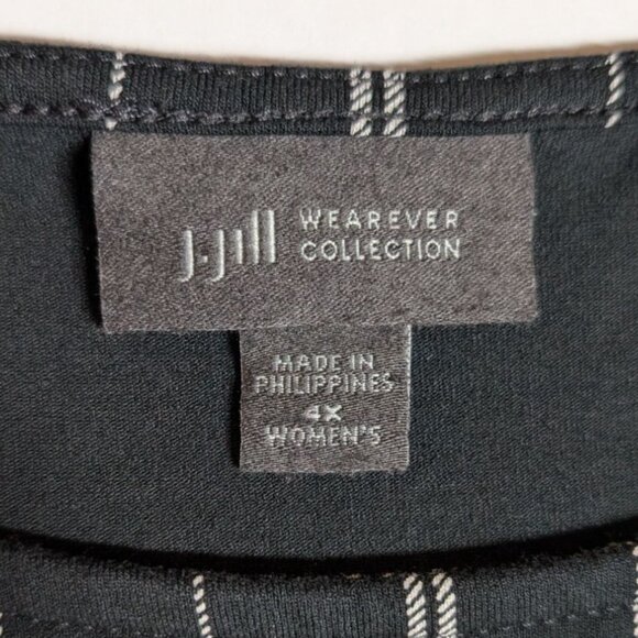 J. Jill Wearever Collection Dress Womens 4X Black White Checked Geometric - Picture 3 of 7